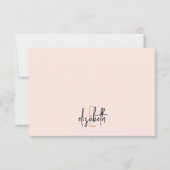 Elegante Monogram Name Pink Gold Script Mitteilungskarte (Vorderseite)