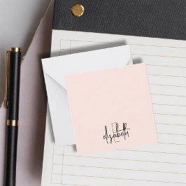 Elegante Monogram Name Pink Gold Script Mitteilungskarte