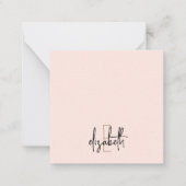Elegante Monogram Name Pink Gold Script Mitteilungskarte (Vorderseite)