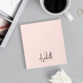 Elegante Monogram Name Pink Gold Script Notizblock