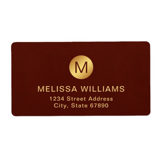 Elegante Monogram Name Red Texture & Gold Shipping (Vorne)