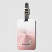 Elegante Monogram Name Rose Gold Imitate Metal Gepäckanhänger (Vorderseite Vertikal)