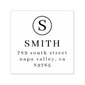Elegante Monogram & Name-Rücksendeadresse Permastempel (Design)