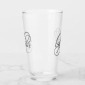 Elegante Monogram Name Script Beer Glas (Links)