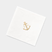 Elegante Monogram Nautical Anchor Wedding Servietten Mit Folie (Links)