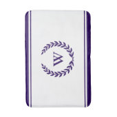 Elegante Monogram Navy Blue on White Bath Mat Badematte (Vorderseite Vertikal)