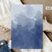 Elegante Monogram Navy Blue Watercolor Hochzeit Einladung