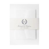 Elegante Monogram Navy Blue Wedding Einladungsbanderole (Vorderseite Beispiel)