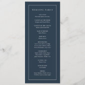 Elegante Monogram Navy Blue Wedding Programm (Rückseite)