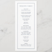Elegante Monogram Navy Blue Wedding Programm (Rückseite)