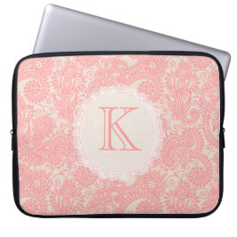 Elegante Monogram Paisley Designer Notebook-Tasche Laptopschutzhülle