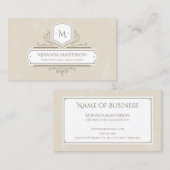 Elegante Monogram Parchment Logo Public Accountant Visitenkarte (Vorne/Hinten)