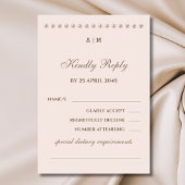 Elegante Monogram Pearl Wedding RSVP Card