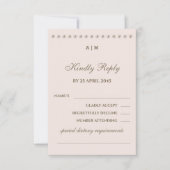Elegante Monogram Pearl Wedding RSVP Card Karte (Vorderseite)