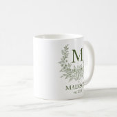 Elegante Monogram Personalisiert Coffee Tasse (VorderseiteRechts)