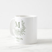 Elegante Monogram Personalisiert Coffee Tasse (Vorderseite Links)