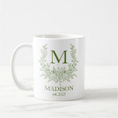 Elegante Monogram Personalisiert Coffee Tasse (Links)