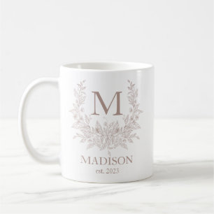 Elegante Monogram Personalisiert Coffee Tasse