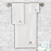 Elegante Monogram Personalisiert White Badhandtuch Set