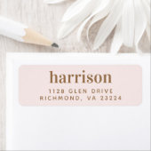 Elegante Monogram Pink Gold Rücksendeadresse (Insitu)