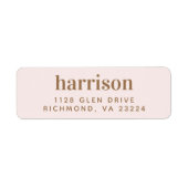 Elegante Monogram Pink Gold Rücksendeadresse (Vorne)