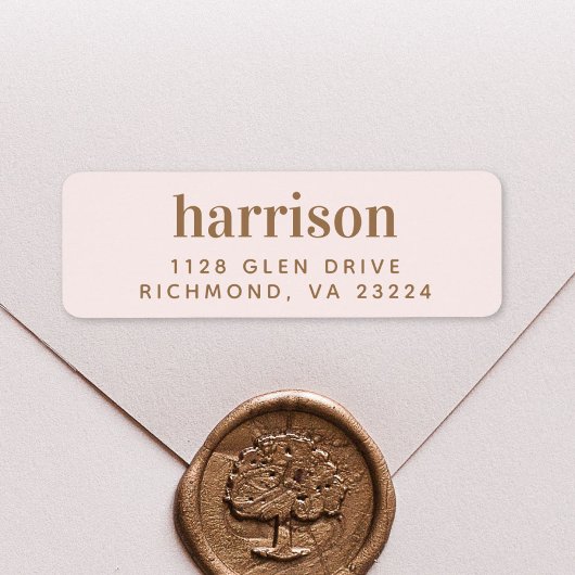 Elegante Monogram Pink Gold Rücksendeadresse