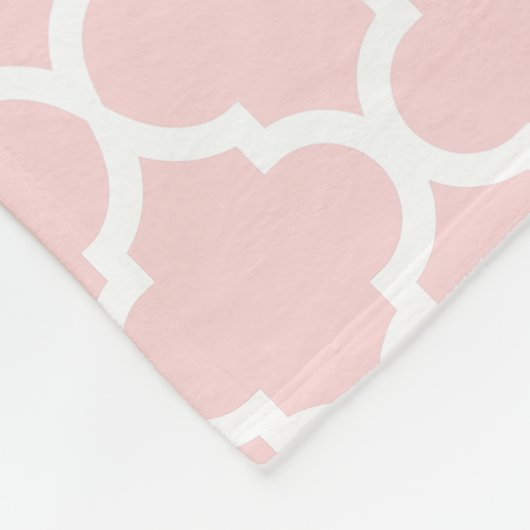 Elegante Monogram Pink White Modern Script Fleecedecke (Ecke)
