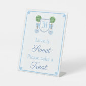 Elegante Monogram Polterabend Gevor Table Sockelschild (Vorderseite)