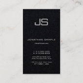 Elegante Monogram Premium Black Unique Vertikal Visitenkarte (Rückseite)