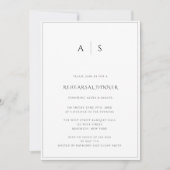 Elegante Monogram Probe Dinner Einladung (Vorderseite)