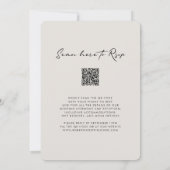Elegante Monogram QR Code UAWG Minimalistisch Wedd Einladung (Rückseite)