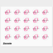 Elegante Monogram Raspberry Pink Wedding Sticker (Blatt)