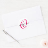 Elegante Monogram Raspberry Pink Wedding Sticker (Umschlag)