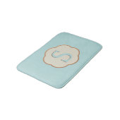 Elegante Monogram Robin Egg Blue Bath Mat Badematte (Schrägansicht)
