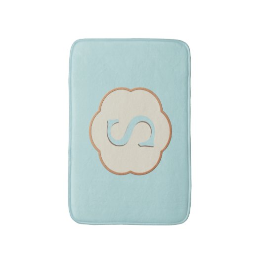 Elegante Monogram Robin Egg Blue Bath Mat Badematte (Vorderseite Vertikal)