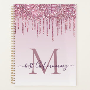 Elegante Monogram Rose Glitzer Tropfen für die Mam Planer