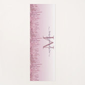 Elegante Monogram Rose Glitzer Tropfen Yogamatte (Vorderseite)