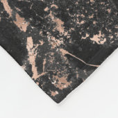 Elegante Monogram Rose Gold Black Marble Fleecedecke (Ecke)