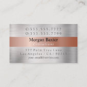 Elegante Monogram Rose Gold & Brushed Silver Vs2 Visitenkarte (Rückseite)