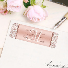 Elegante Monogram Rose Gold Damask Hochzeit