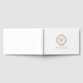 Elegante Monogram Rose Gold Foil White Wedding Gästebuch (Voll)