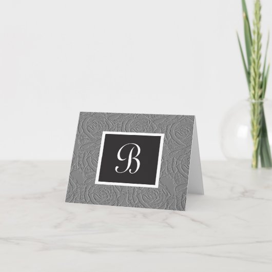 Elegante Monogram-Rose Letter B Custom Notecard (Vorderseite)
