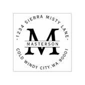 Elegante Monogram-Rücksendeadresse Gummistempel (Prägung)