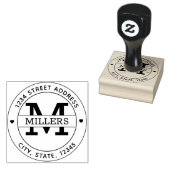 Elegante Monogram-Rücksendeadresse Gummistempel (Stempel)