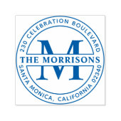 Elegante Monogram-Rücksendeadresse Permastempel (Design)