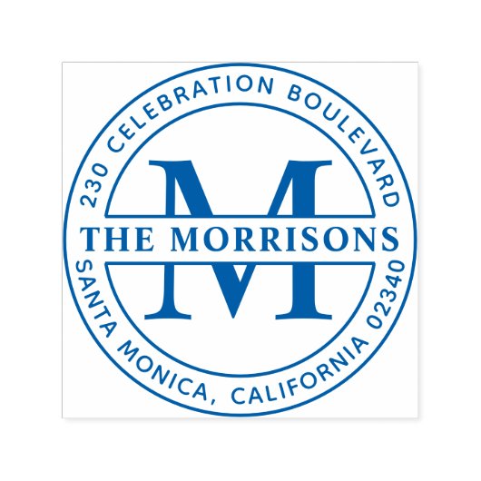 Elegante Monogram-Rücksendeadresse Permastempel (Design)