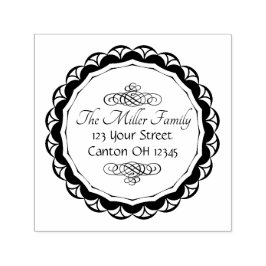 Elegante Monogram-Rücksendeadresse Permastempel