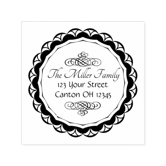 Elegante Monogram-Rücksendeadresse Permastempel (Design)