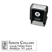 Elegante Monogram-Rücksendeadresse Permastempel (Beispiel)