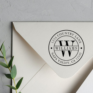 Elegante Monogram-Rücksendeadresse Permastempel